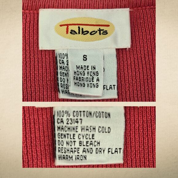 Talbots Coral V Neck Long Sleeve Button Closure Cardigan Size Small - Picture 7 of 9